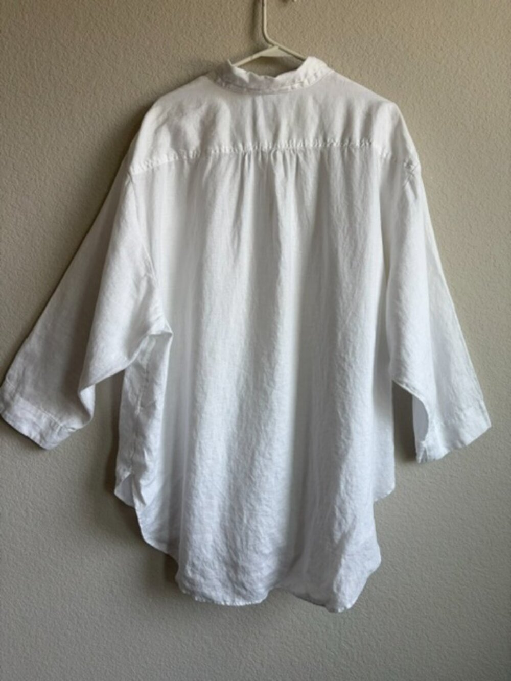 Lands End 100% Linen White Button Down Shirt Size 2X Classic Minimal Lagenlook - Picture 4 of 9